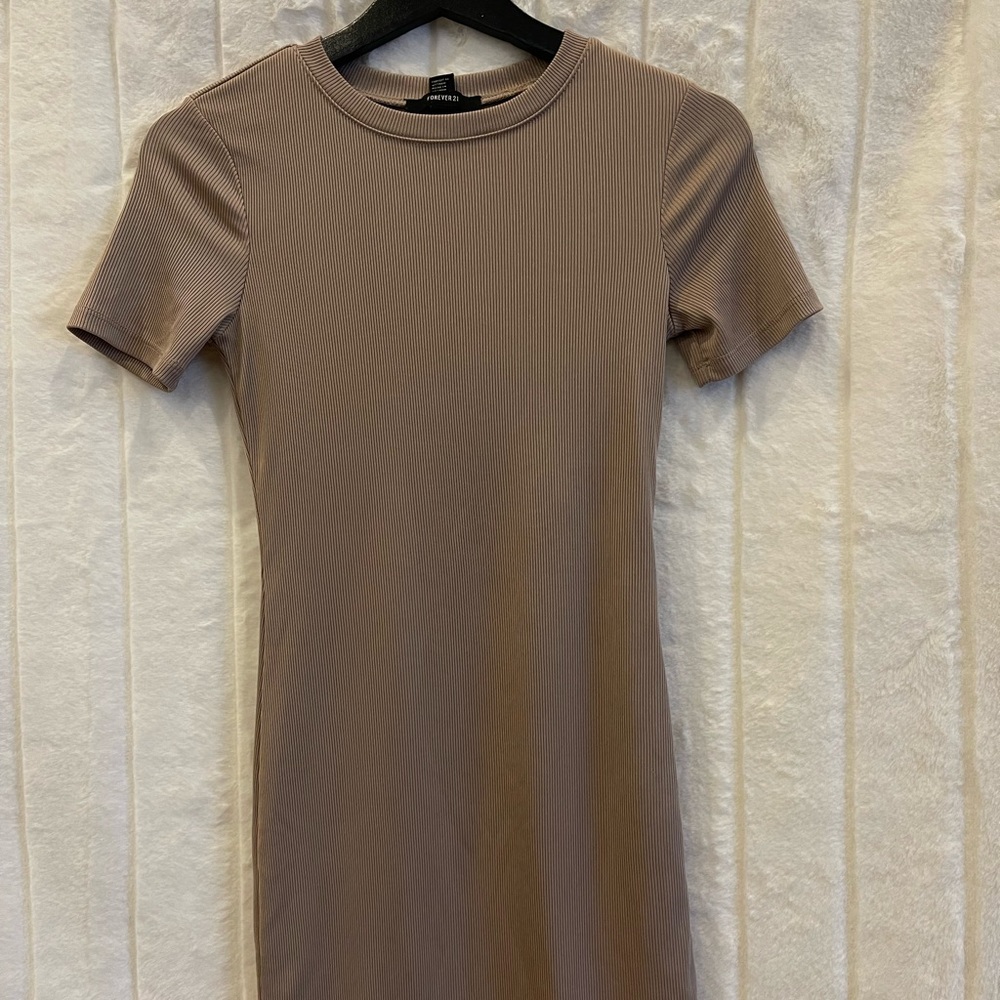 Beige slim dress